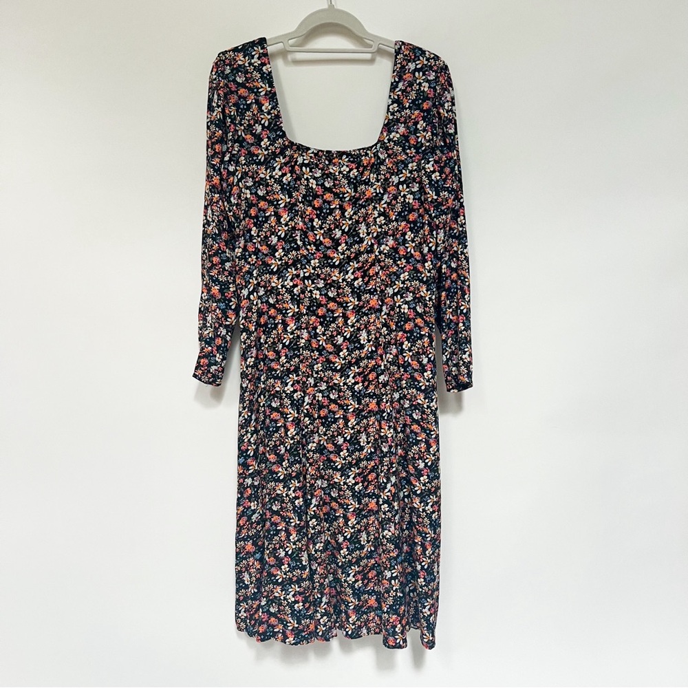 Long Sleeve Colorful Floral Midi Dress - Picture 5 of 13